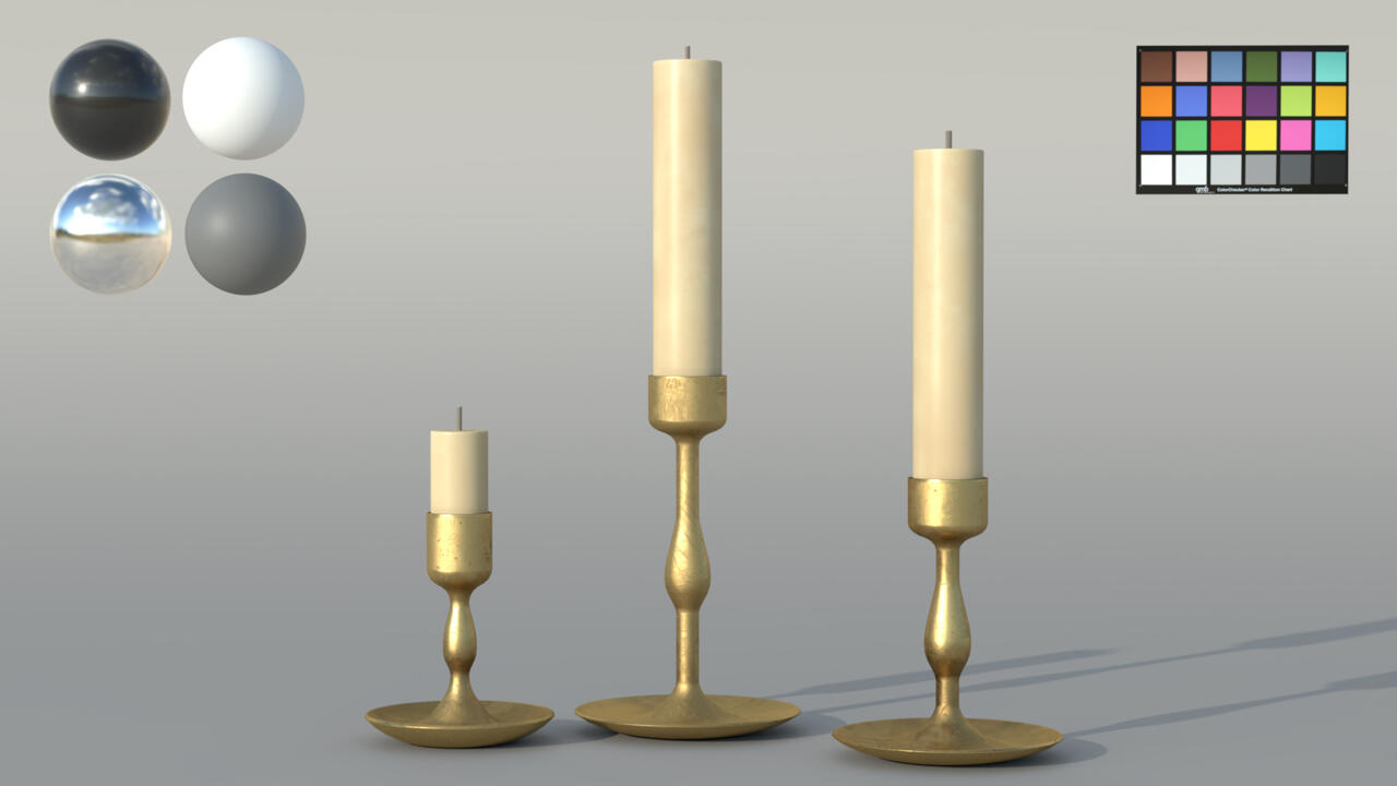 Candle Holder assets textured in substance painter and rendered in Maya Renderman