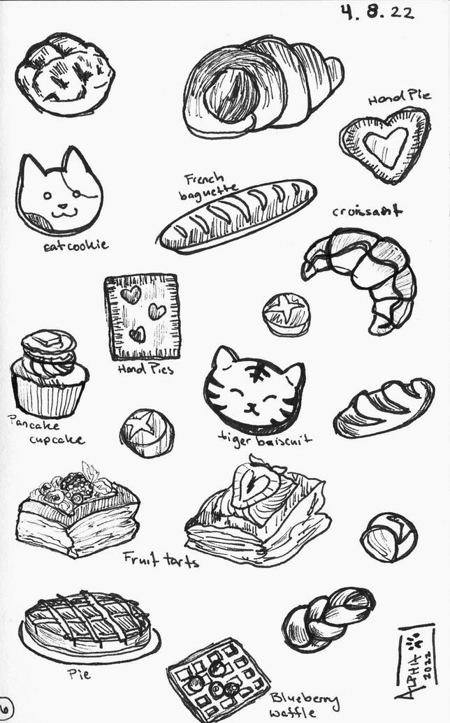 Pastries Concept Sketch with Pigma Micron | Apr. 2022