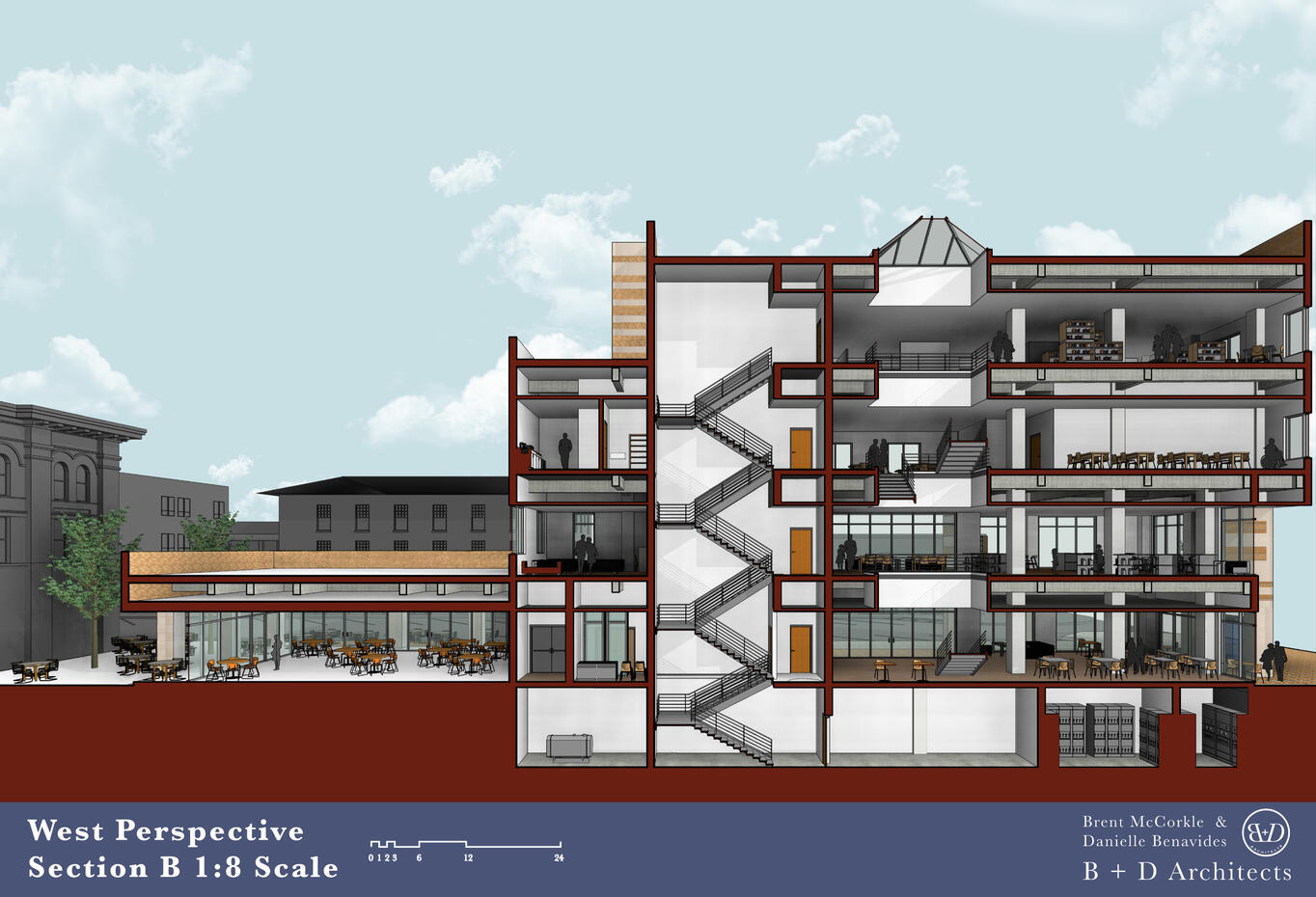 9. West Perspective Section B