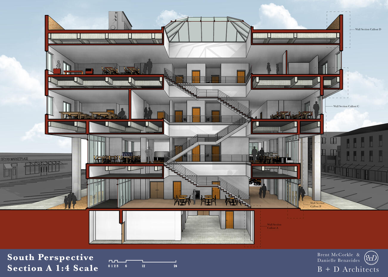 8. South Perspective Section A