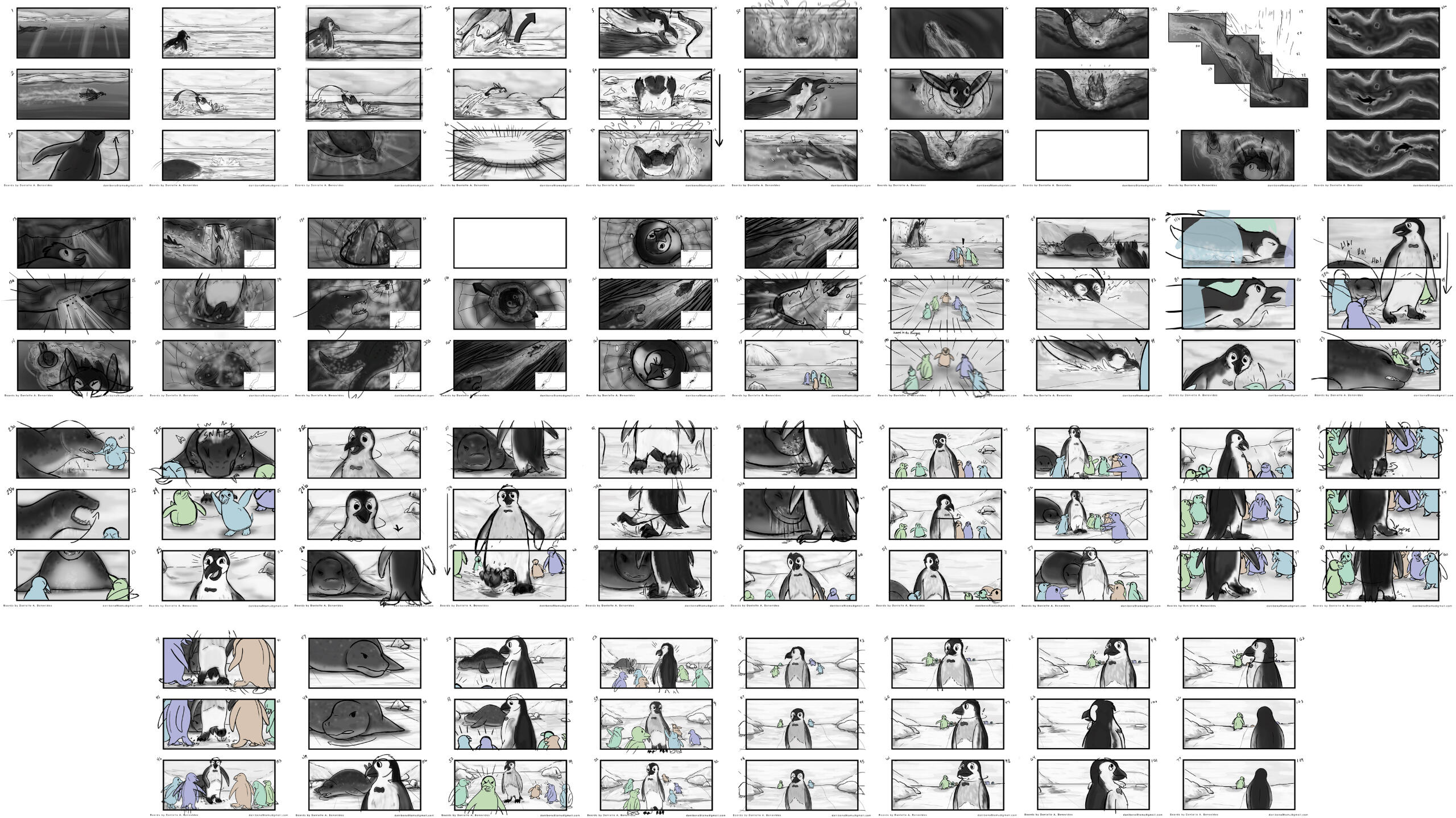 "Happy Feet" Storyboards