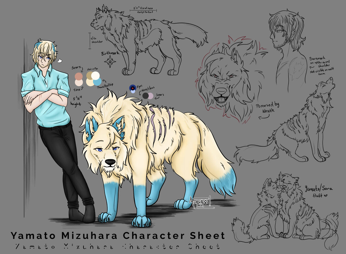 Yamato Mizuhara Character Sheet | Sketchbook Pro &amp; Photoshop | Aug. 2022