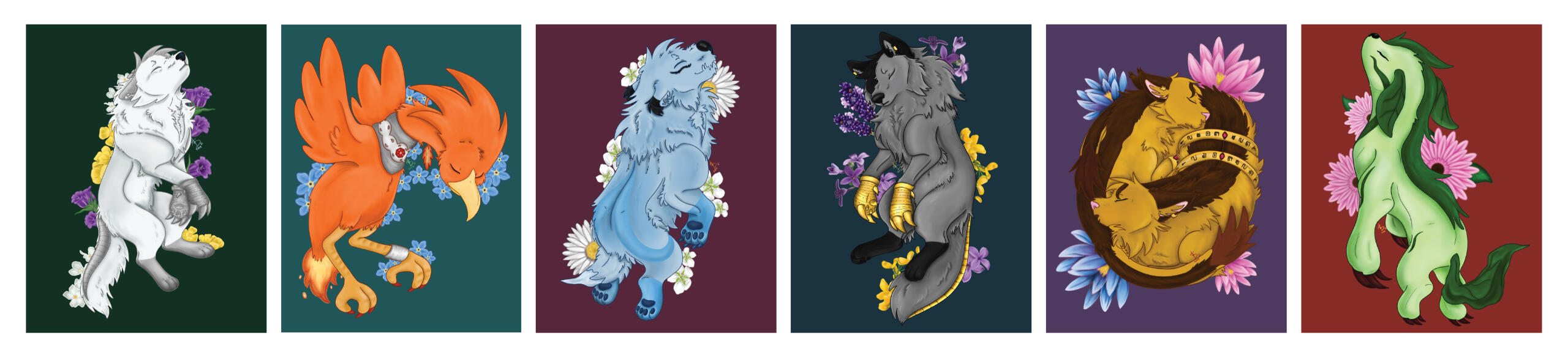 Flower Symbolism Original Characters | Sketchbook Pro | May 2019 - Mar. 2020